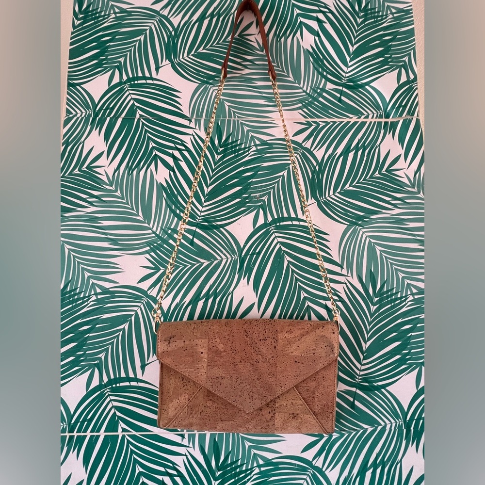 Natural Cork Crossbody Bag, Vegan Handbag Cork Clutch